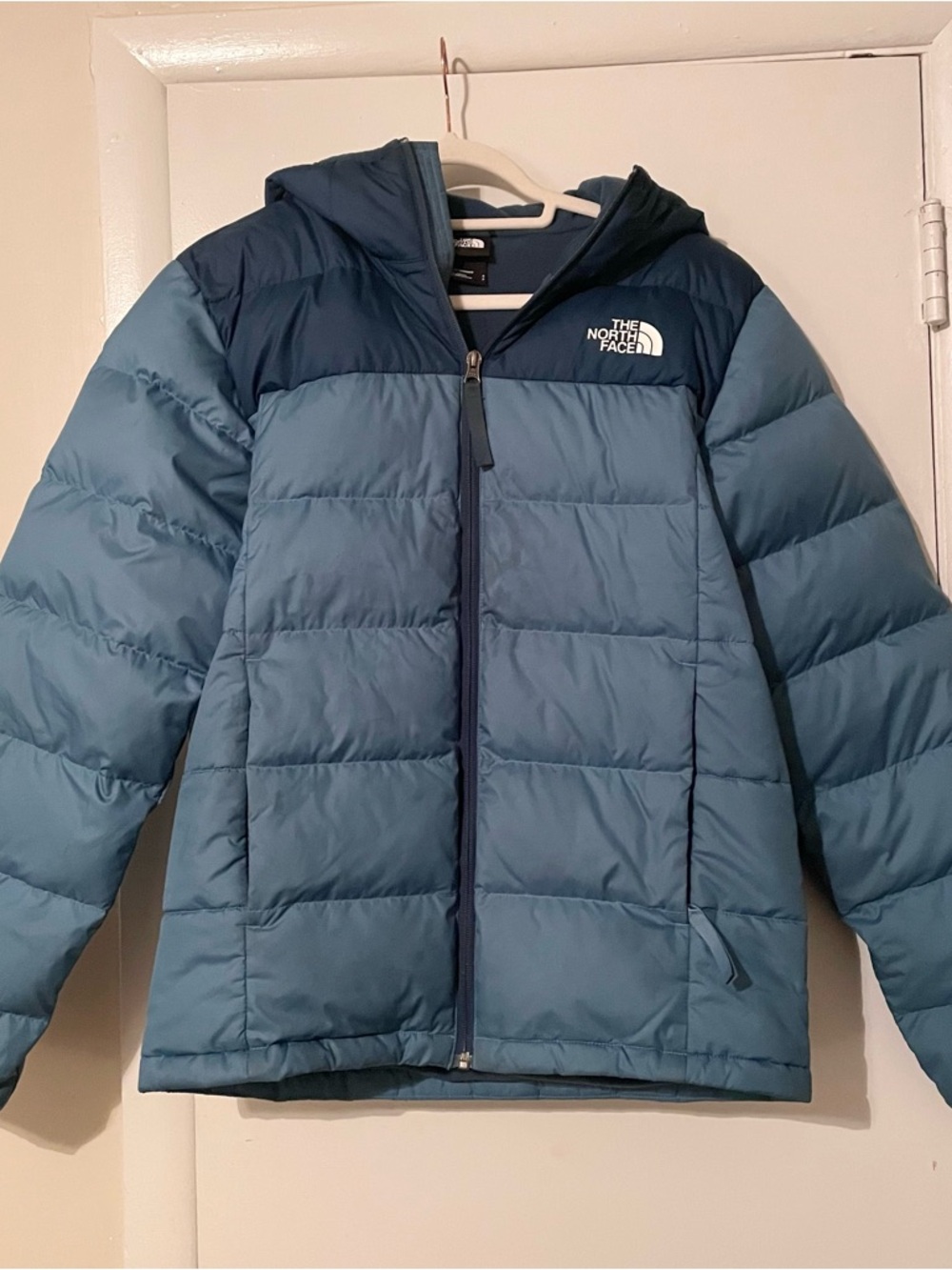 The North Face Blue Two-Tone Puffer Jacket